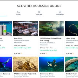 Take bookings online with the PADI Adventures widget